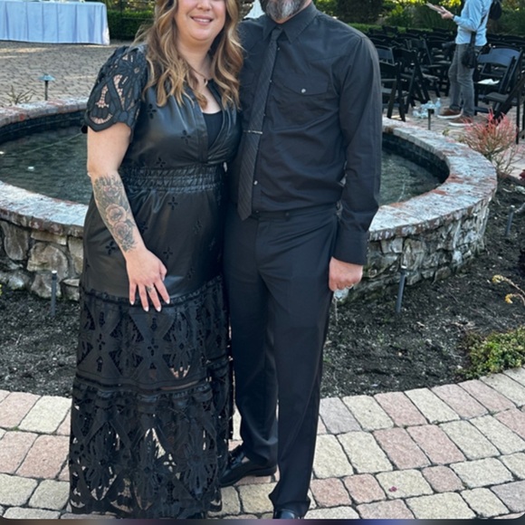 The Somerset Maxi Dress: Faux Leather Embroidered Edition 🔥 - Picture 12 of 13